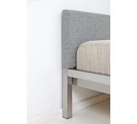 Pure stainless steel bed with upholstered headboard Velito Gray Hans Hansen - H HANSEN PURE H 668 VA 05