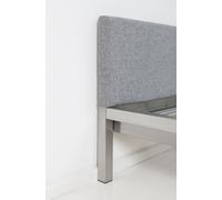 Pure stainless steel bed with upholstered headboard Velito gray Hans Hansen - PURE H 666 VA 05