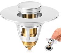 Pure Steel - Universal Bathroom Sink Stopper - Pop-up Sink Drain Stopper - Fits 1.06-1.5 Inch - Perfect Seal with The Push of a Button - Handyman Designed