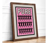Pure Strength Collective Typography Framed Wall Art Print A2 (59.4×42cm) Walnut, Wall Decor for Living Room, Bedroom, Office & Home, Ready to Hang, Art Gift