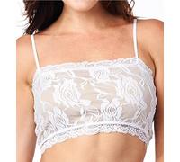PURE STYLE Girlfriends Women's Camiflage Lace Half Cami Lingerie, Opaque, White/Nude, XL