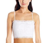 PURE STYLE Girlfriends Women's Camiflage Lace Half Cami Lingerie, Opaque, White/Opulent Garden, M/Petite