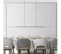 PURE Surface LED hanging light, grey, 160 cm, aluminium, 3,000 K