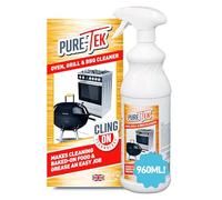 Pure-Tek Oven Cleaner Heavy Duty Spray 960ml - BBQ Cleaner Spray for Cleaning Barbecue Grills & Grates, Fan Ovens, Glass Doors & Air Fryers - Cuts Through Baked-On Food & Grease