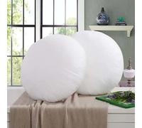 PURE TEXTILES Luxury Round Cushion Insert - Premium Soft Cushion Filler, Durable, And Comfortable Pillow Insert Pack Of 2 20” - Ideal For Sofas, And Beds - Perfect Addition To Any Room