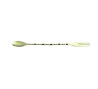 Pure Titanium Bar Spoon Long Handle for Cocktail Mixing(Gold) | Pure titanium build, lightweight feel, rust-proof for surface, for ideal for cocktails and coffee, sleek silver finish