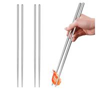 Pure Titanium Cooking Chopsticks, Extra Long 12.6 Inches - Reusable Hot Pot, Stir Fry and Pasta Kitchen Utensils -washer Safe (2 Pairs)