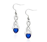 Pure Titanium Earring Hook For Sensitive Ear Fashion Jewelry Copper Celtic Good Luck Knot/CZ Cross/Heart Birthstone Crystal Drop Earrings For Women Girls, Titanium, No Gemstone