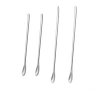 Pure Titanium Long Handle Mixing Spoon Set 4pcs for Coffee Cocktails - Bar Stirrer Silver 22.5cm