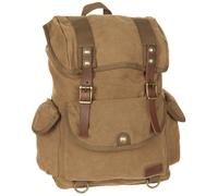 Pure Trash Vintage Backpack Canvas 35L Tan Brown Walking Treking Hiking