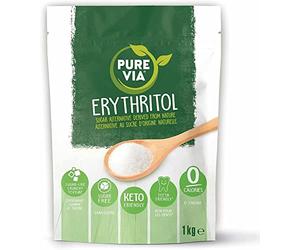Pure Via Erythritol 1kg, Zero Calorie & Keto Friendly Sugar Alternative granulated, Non-GMO Certified