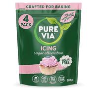 Pure Via Icing Sugar Alternative - Keto and Vegan Friendly Sweetener for Baking - 220G (Pack of 4)