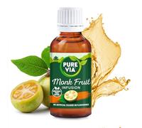 Pure Via Monk Fruit Infusion 30ml Bottle - Plant-Based Sweetness from Real Fruit, Naturally Contains Fruit Sugars, Great Taste, Vegan, Gluten Free, Nothing Artificial