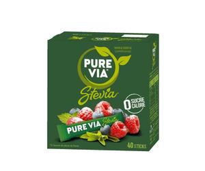 Pure Via Starting agent stevia, Zero Calorie - box of 40 sticks