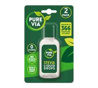 Pure Via Stevia Liquid Drops 2 x 55ml - Zero Calorie, Vegan and Keto Friendly Sugar Alternative