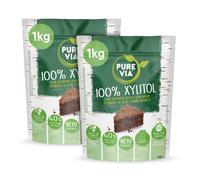 Pure Via Xylitol - Plant Based, Vegan and Keto Friendly Sugar Alternative - 2 x 1kg Pack