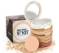 Pure Vie® Professional 5 Colours Large Face Press Powder Concealer Camouflage Makeup Palette Contouring Kit