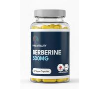 Pure Vitality Berberine HCL 500mg - 60 Vegan Capsules - 98% Purity - High Strength Formula - UK GMP Certified Manufacturer