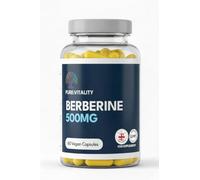 Pure Vitality Berberine HCL 500mg - 60 Vegan Capsules - 98% Purity - High Strength Formula - UK GMP Certified Manufacturer