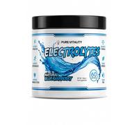 Pure Vitality | Electrolyte Powder - Sugar-Free Natural Blue Raspberry Hydration Drink Mix - 60 Servings (2-Month Supply) - Sodium-Magnesium-Potassium-Calcium-Vitamin D+C - Vegan & Fasting Friendly