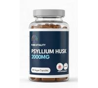 Pure Vitality | Fibre Supplement 2000mg Psyllium Husk | 180 Vegan Capsules - High Strength - Natural Soluble Fiber Supplement from Plantago Ovata Seeds | Made in the UK