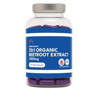 Pure Vitality: Organic Beetroot Capsules 3000mg | High Strength Blood Pressure & Digestion Support | Nitric Oxide Superfood Booster | 120 Vegan Capsules