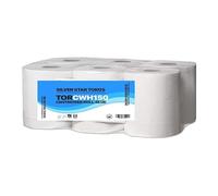 Pure White Centrefeed Rolls - 6 Pack x 150m, 2-Ply Premium Paper Towels | UK-Made for Cleaning, Hygiene, Toilets & General Wipes (Silverstar)