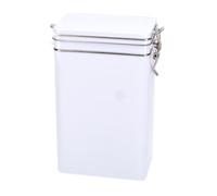 Pure White Coffee Tin - Retro Style Plain Gloss White Rectangular Caddy/Kitchen Storage Tin/Canister - hermetically sealed - 500 g