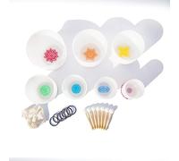 Pure White Inner Bottom Patterned Crystal Yoga Bowl Set, Ag Tone Set, 6-12 Inches, Handmade, Meditation Props, Drive Negative Energy, Balance The Body, Relieve Fatigue An,Crystal Bowl+Bag+Cloth Mat