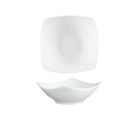 Pure white simple square soup bowl household ceramic fruit snack plate -7 inches