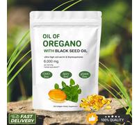 PURE Wild Oil of Oregano 6000mg 300 Softgels Black Seed Oil Immune Antioxidant