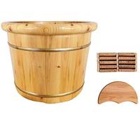 Pure Wood Bathtub Bucket，Handmade ，Sauna Accessories for Footbath Tubs，Foot Relaxing Bath Barrel(B)