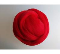 Pure Wool Hut Bright Colours Wool* 100% Merino Wool for Felting Wool Tops Roving Wool Wreath Dreads Macrame Animal Doll Making 50-200g (200g, Poppy Red)