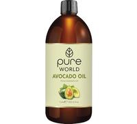 Pure World Avocado Oil 1000ml 100% Pure and Natural Cold Pressed Premium Quality Avocado Oil Skin, Edible (Pack of 2)