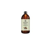 Pure World Castor Oil 1 Litre. Cold Pressed 100% Pure and Natural Eyebrows, Nails, Beard, Hair, Eyelash Growth 1 Litre Cruelty Free
