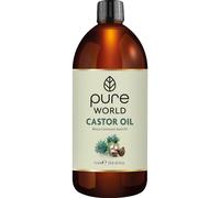 Pure World Natural Castor Oil 1 Litre (1000ml). Cold, First & Fresh Pressed 100% Pure and Undiluted Hexane Free For Eyebrows, Nails, Beard, Hair