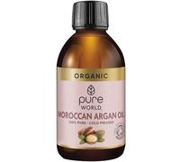 Pure World Natural Organic Moroccan Argan Oil 250ml, Undiluted 100% Pure and Cold Pressed Premium Argan Oil for Face Hair Skin and Nails Natural Moisturiser for Dry Skin Anti-Frizz Hair Treatment