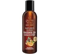 Pure World Natures Elixir Massage Oil 100ML with Eucalyptus & Orange Oil 100ml -Energizing Aromatherapy Spa Body Oil - Natural Moisturising & Smoothing Oil for Rejuvenating Massage, Made in UK