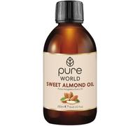 Pure World Premium Sweet Almond Oil 250ml - 100% Natural, Cold-Pressed & Undiluted | Massage & Body Moisturiser for Skin & Hair | Vegan, Edible