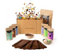 Pure Xocolate Make Your Own Chocolate - Creative Set for 4 Children - Includes 400g Chocolate, 6 Colourful Toppings & Silicone Mould - Children's Birthday Indoor - DIY Set (Full Size, Mini Chalkboard