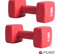 Neoprene Coated Dumbbell Set 1 X 8 Kg Pure2Improve Red One Size