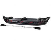 Pure4Fun Inflatable Kayak - 2 Person Inflatable Kayak Boat Set - Includes Aluminium Paddle, Repair Kit, Black/Red, 325x81x53cm, P4F150040