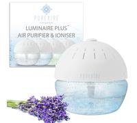 PureAire Luminaire Plus Air Purifier For Home Bedroom & Office Dust Cleaner Adjustable Speed Air Filter Aroma Diffuser Ioniser LED Light Allergies Cooking Smoke Smell Removal Pet Odour