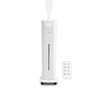 Pureal Tower Humidifier, 2.6Gal(10L) on Wheels, 3 Stage Warm&Cool Mist, Last 83 Hours, Large Room Bedroom with Mood Light, Humidity Setting, 12Hr Timer, 360°Nozzle
