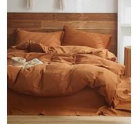 Pureant Pumpkin Comforter Set Queen Burnt Orange Bedding Comforter Sets Cotton for Women Girls Solid Brown Terracotta Queen Comforter Soft Rust Caramel Queen Size Comforter Sets Dusty Pumpkin Quilts