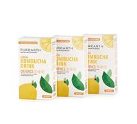 Purearth Kombucha Powder Drink Sachets for Water - Immunity Support with Vitamin C, D3 & Selenium - Sugar-Free Lemon Energy Drink for Gut Health & Energy - 30 Sachets - Vegan & Keto-Friendly