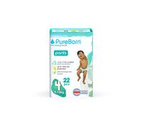 PureBorn Baby Premium Pull Up Diapers, Training Nappy Pants, Size 4 (9-15 kg), 22 Pieces, Superior Day & Night Protection, Dermatologically Tested, Super Soft, Skin Friendly