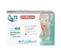 PureBorn Baby Premium Pull Up Diapers, Training Nappy Pants, Size 6 (15+ kg), Mega Pack of 72 Pieces, Superior Day & Night Protection, Dermatologically Tested, Super Soft, Skin Friendly