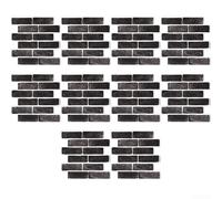 PureBowlic 10 Pack Simulated Brick Wall Sticksers 27X27cm Grey White Black, PVC Splicing Decals For Living Room Kitchen Bathroom Decoration, Easily Clean Home Art(black)