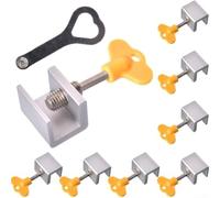 PureBowlic 10 Pack Sliding Window Locks For Aluminium Alloy Tracks, No Drill Security Stoppers With Child Safety Feature, Fits Track Height >0.48in Width <0.61in, Silver